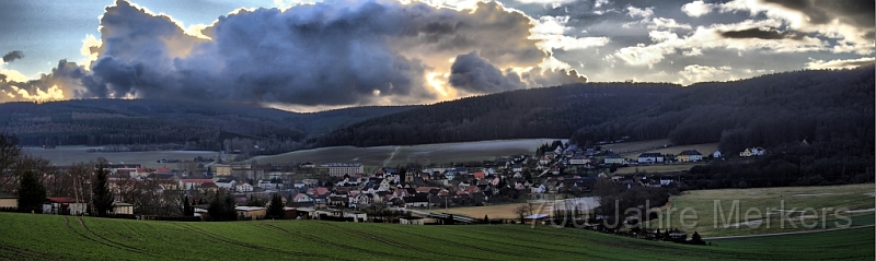 Merkers_Pano_HDR_1.jpg - HDR Panorama von Merkers, fotografiert vom Waldrand des Krayenbergs